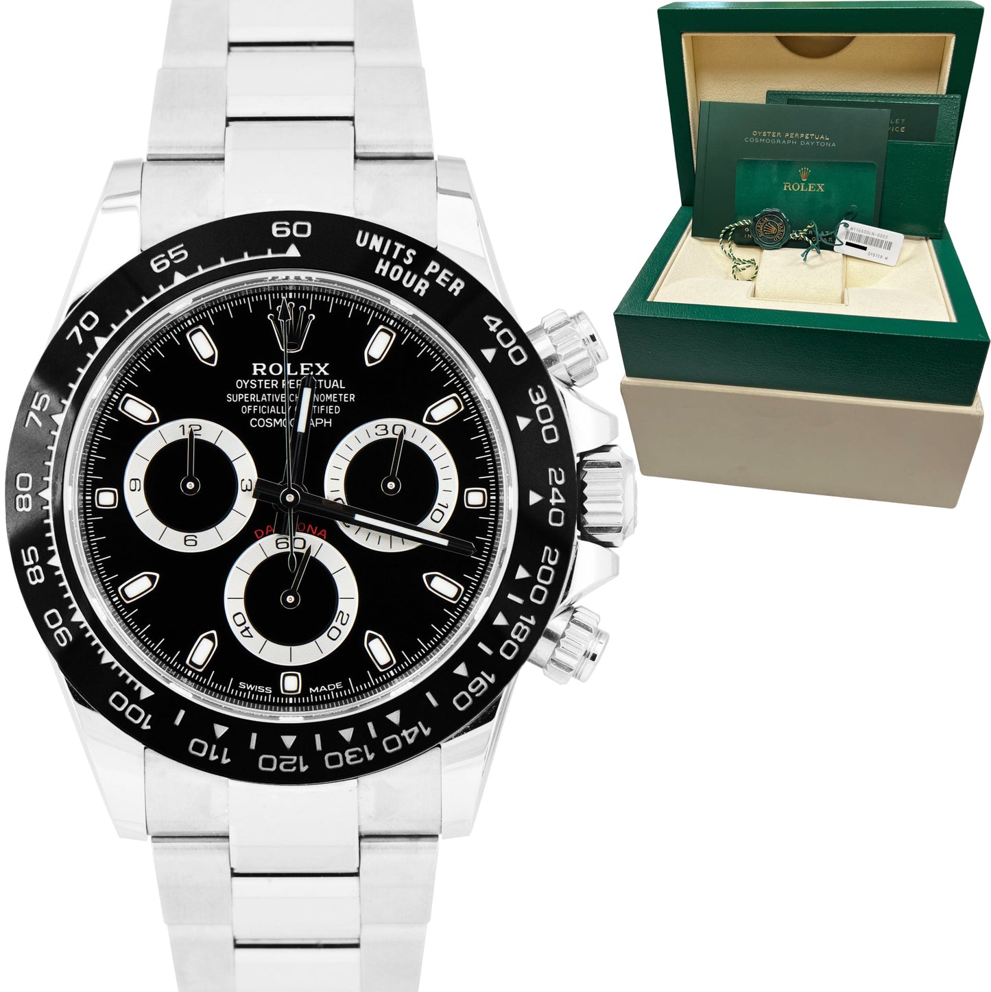 2022 Rolex Daytona Cosmograph Black Steel Chronograph Watch 116500 LN BOX CARD