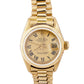 Ladies Rolex DateJust President 26mm Champagne Roman 18K Yellow Gold Watch 6917