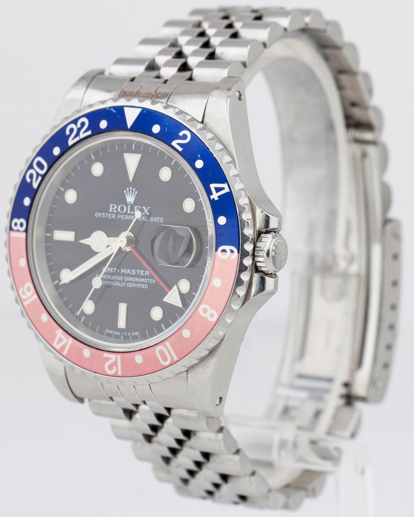 UNPOLISHED Rolex GMT-Master I 40mm PEPSI Blue Red Stainless Steel Watch 16700