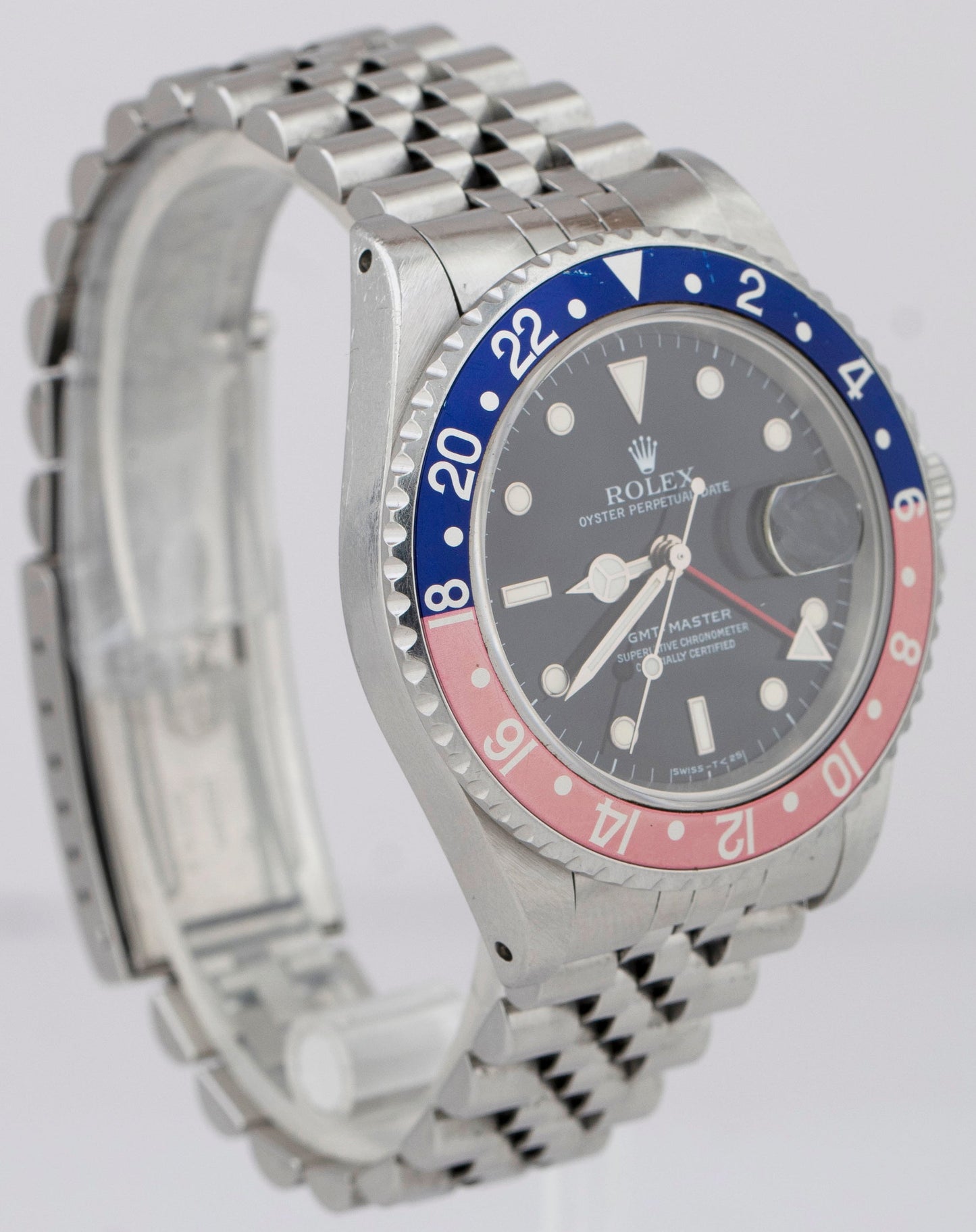 UNPOLISHED Rolex GMT-Master I 40mm PEPSI Blue Red Stainless Steel Watch 16700