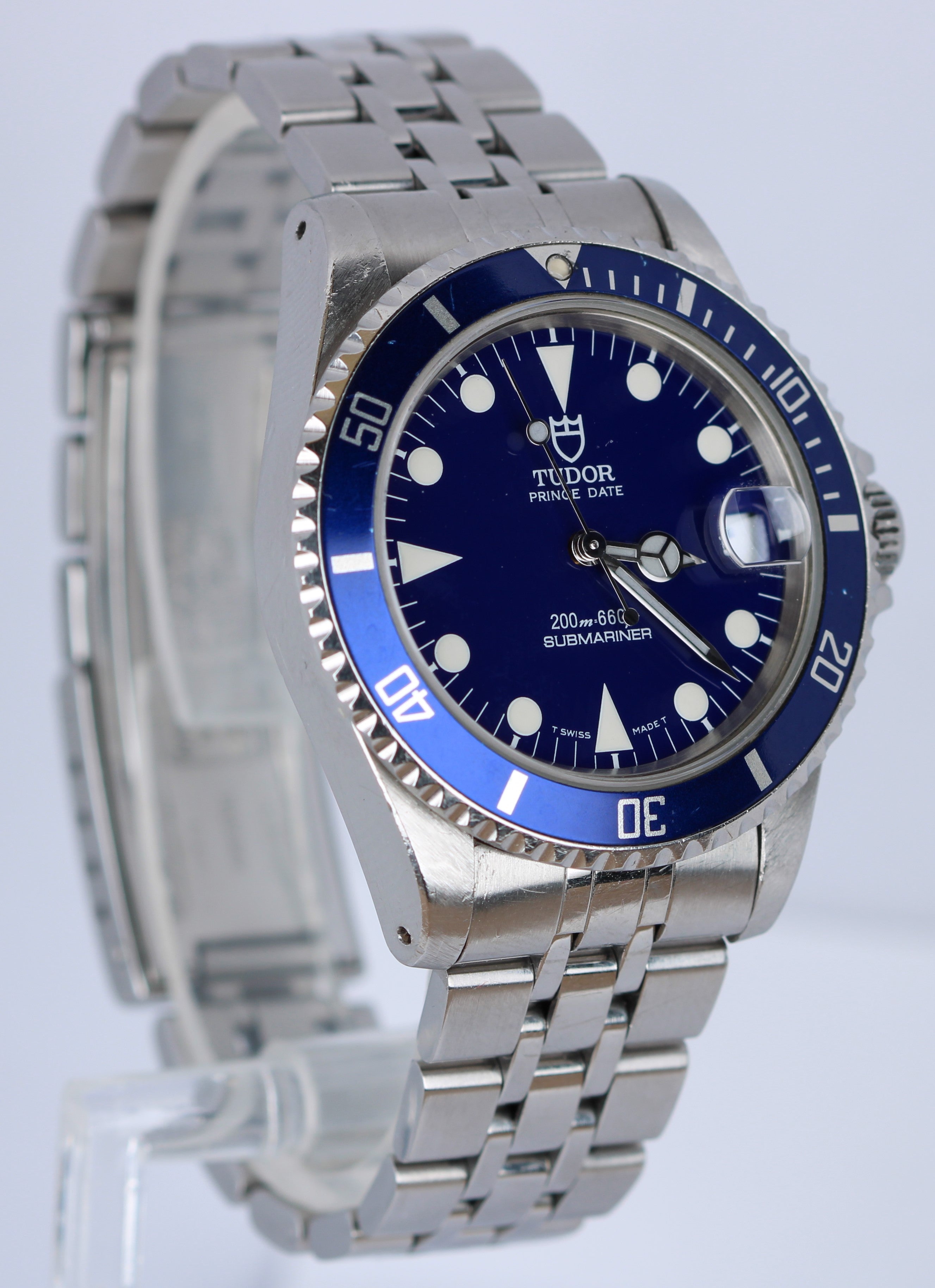 Vintage Tudor Submariner 75190 Prince Date Blue Matte Dial 36mm