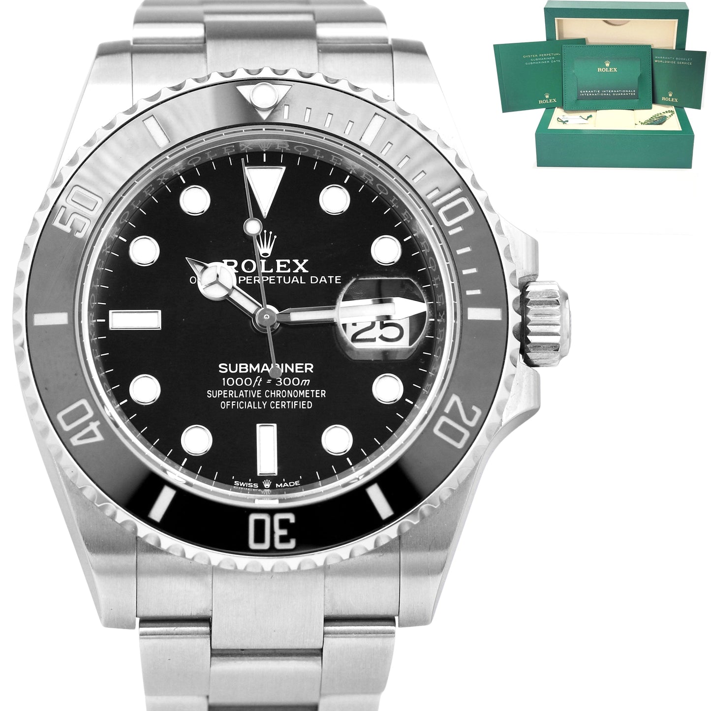 2022 UNPOLISHED Rolex Submariner Date 41mm Black Ceramic 126610LN Watch B+P