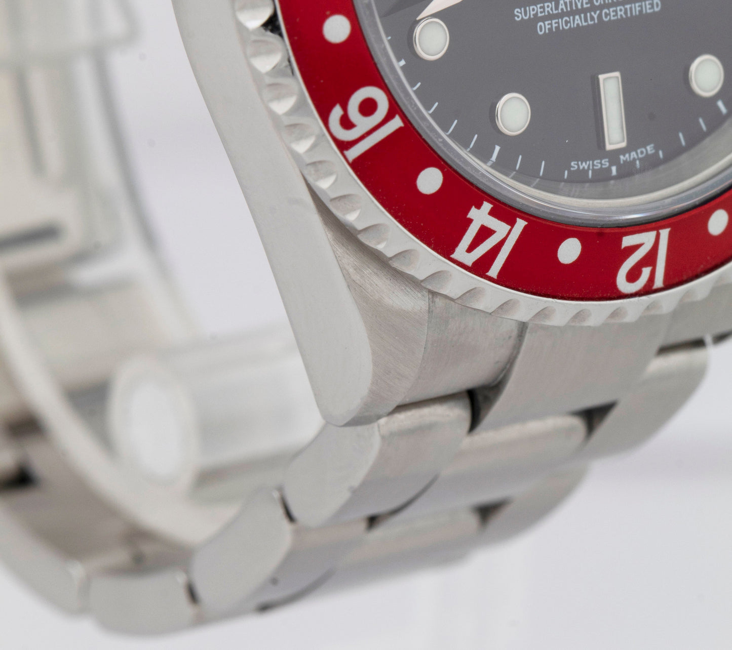 UNPOLISHED Rolex GMT-Master II PEPSI BLUE Red NO-HOLES Steel 40mm Watch 16710