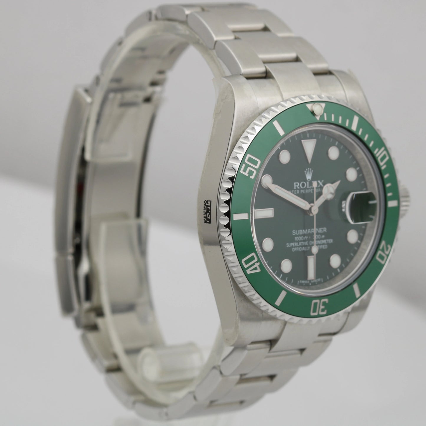 STICKERED UNDATED NEW CARD Rolex Submariner HULK Green 116610 LV 40mm Watch