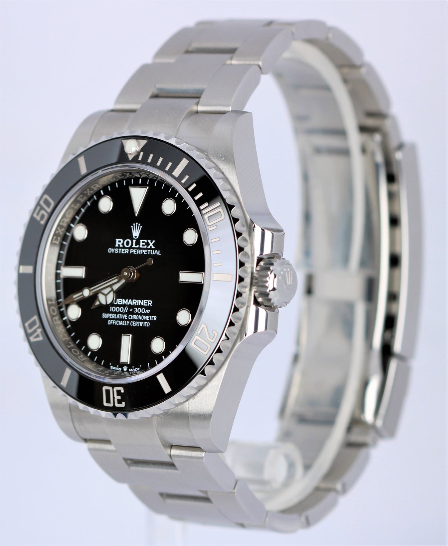 BRAND NEW AUG 2022 Rolex Submariner 4mm No-Date Black Ceramic Steel 124060 Watch
