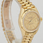 Ladies Rolex DateJust President 26mm Champagne Tapestry 18K Yellow Gold 69178