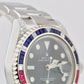 Rolex GMT-Master II DIAMOND SAPPHIRE Bezel Lugs Stainless Black 40mm 116710 LN