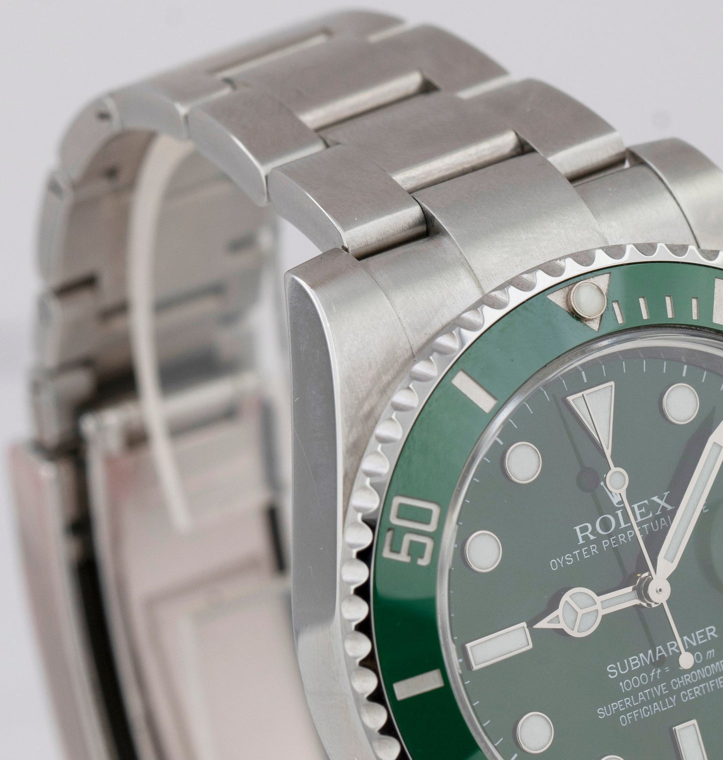 UNPOLISHED Rolex Submariner Date Hulk Stainless Green 40mm Watch 116610 LV B+P