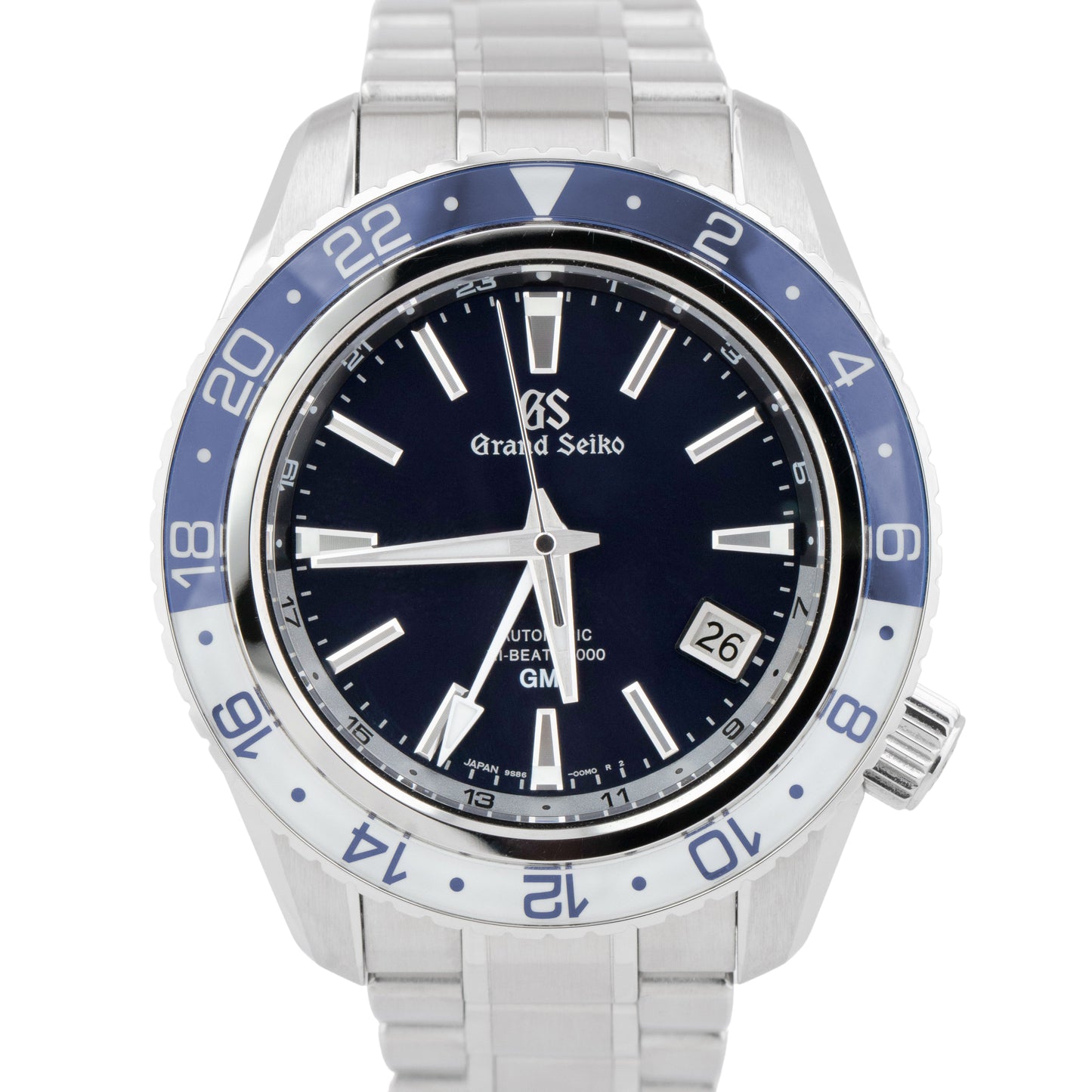 2021 Grand Seiko Sport GMT 44mm Hi-Beat 36000 Blue White Watch SBGJ237 B+P