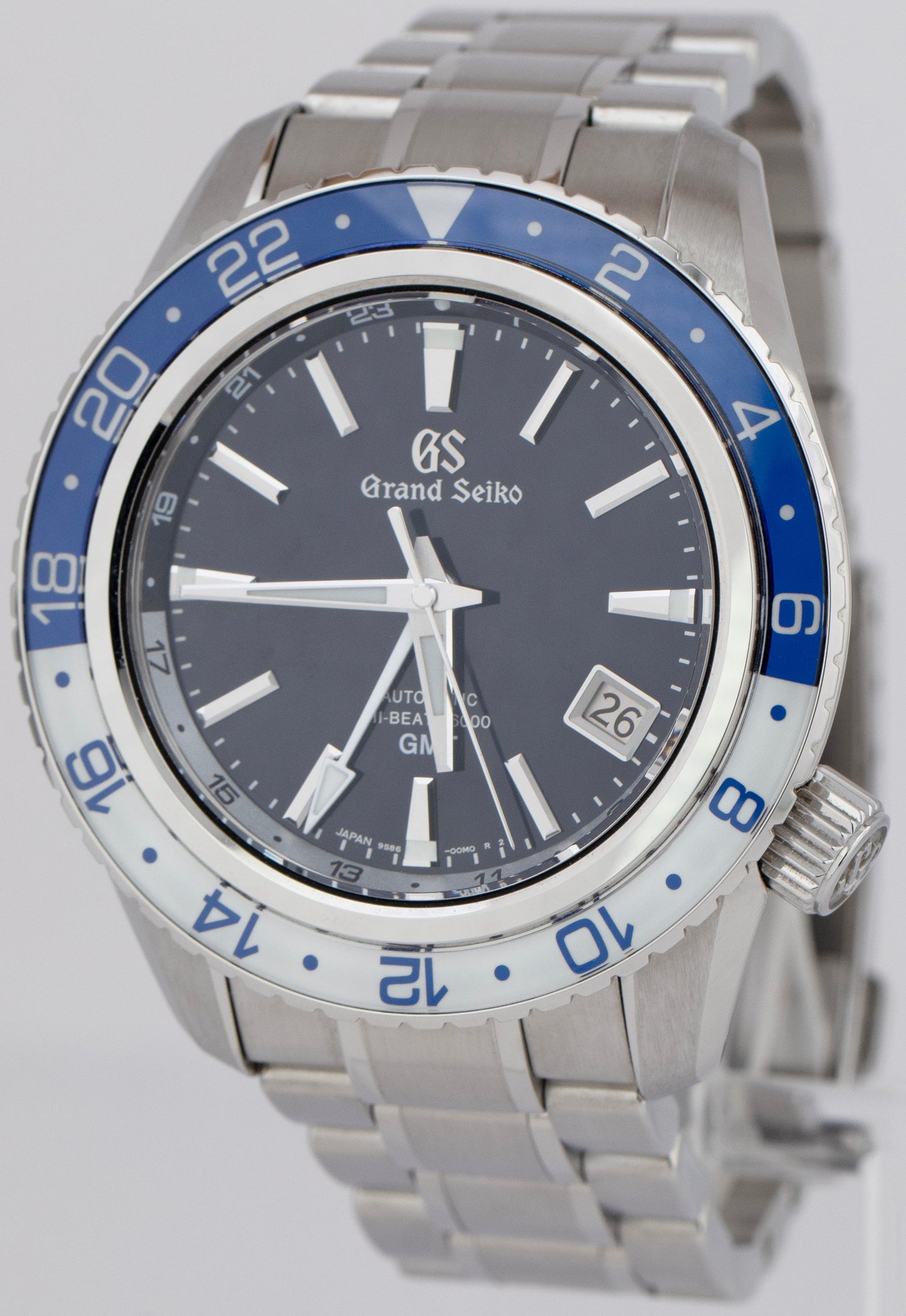 2021 Grand Seiko Sport GMT 44mm Hi-Beat 36000 Blue White Watch SBGJ237 B+P