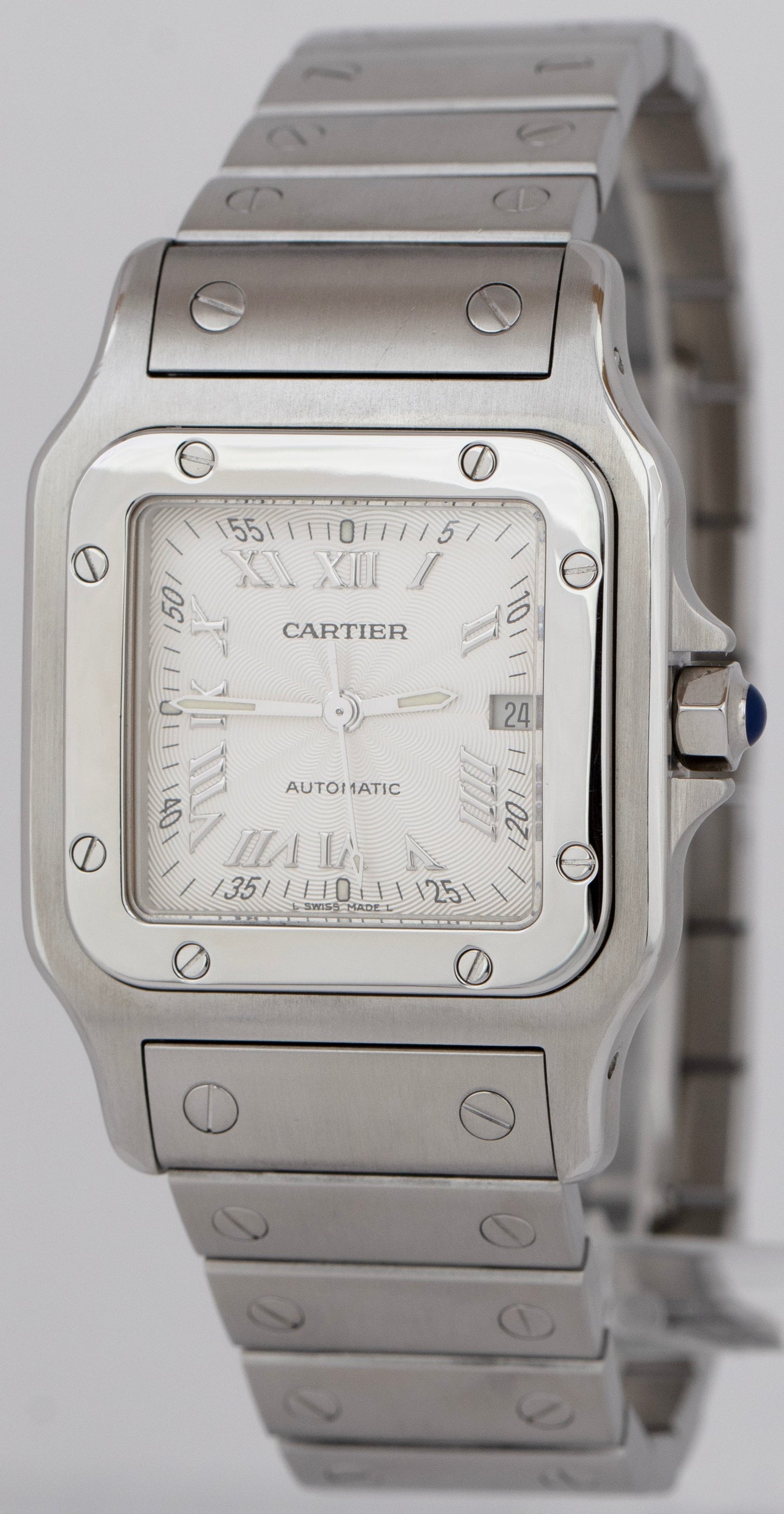 Cartier Santos Galbee 29mm Stainless Steel Silver Roman Automatic Watch 2319