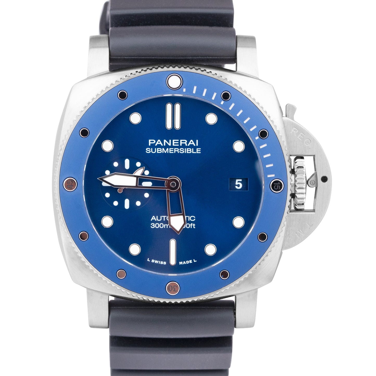 2021 Panerai Submersible PAM 1068 Blue Automatic 42mm Steel Watch PAM01068 B+P