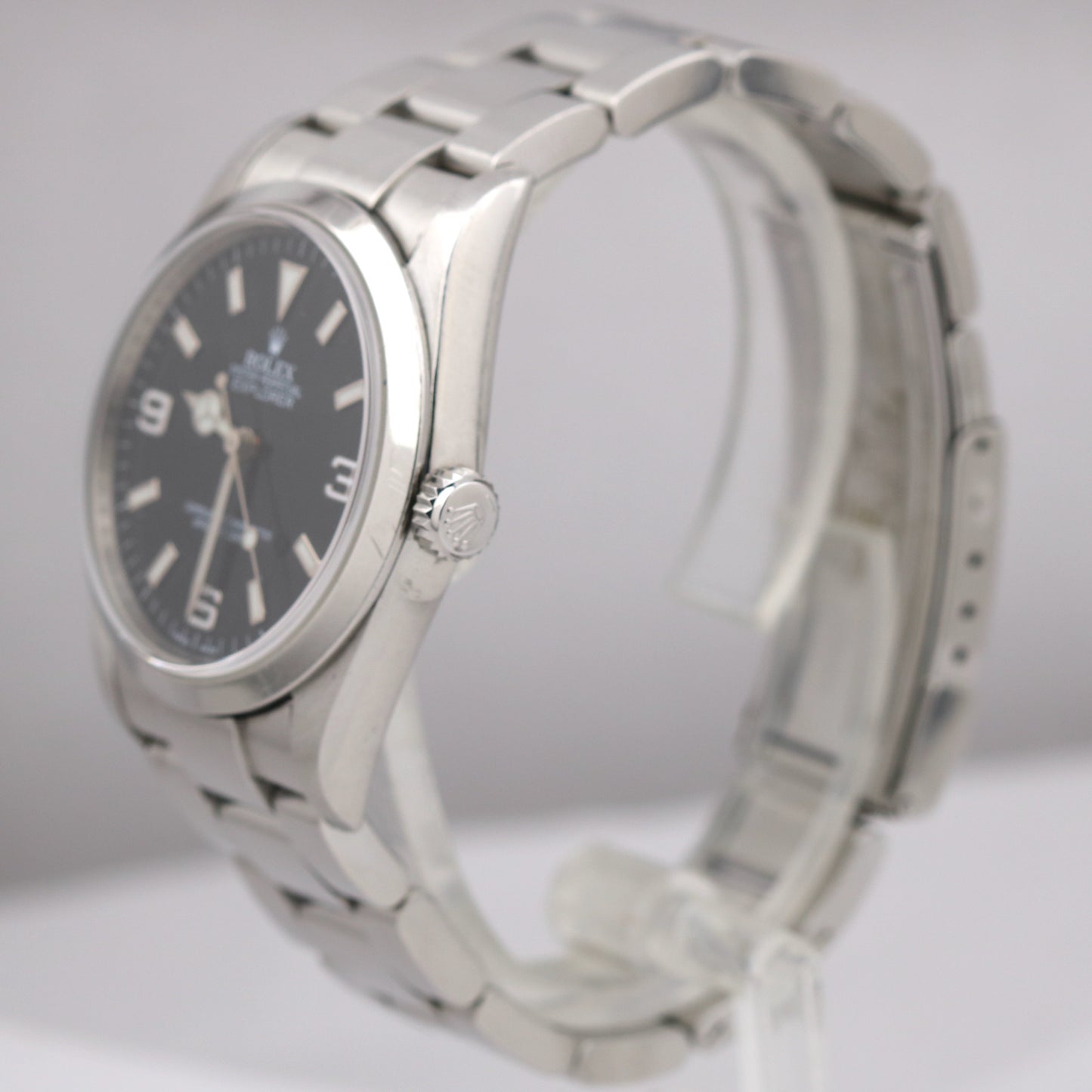 UNPOLISHED 2008 REHAUT Rolex Explorer I Black Stainless Steel 114270 36mm Watch