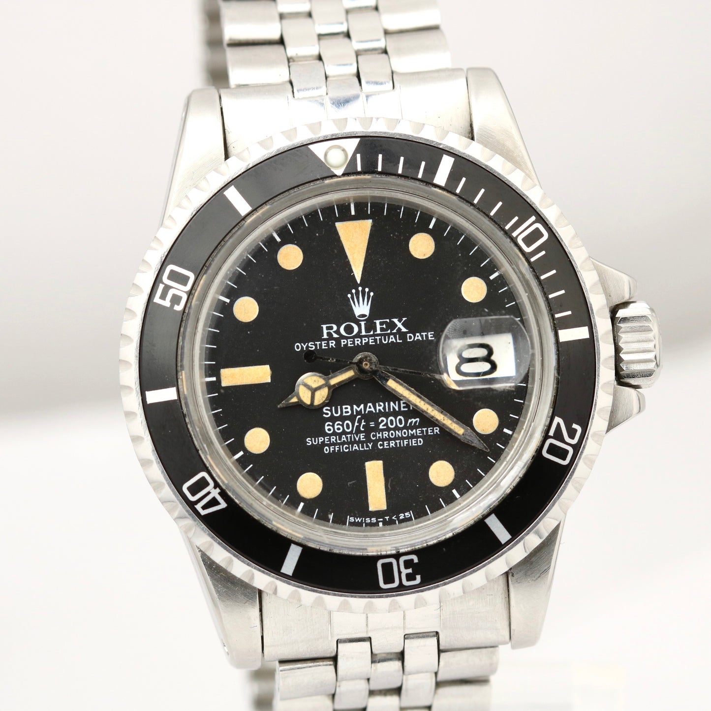 Vintage 1979 Rolex Submariner Stainless Yellow Patina Black Dial 40mm 1680 Watch