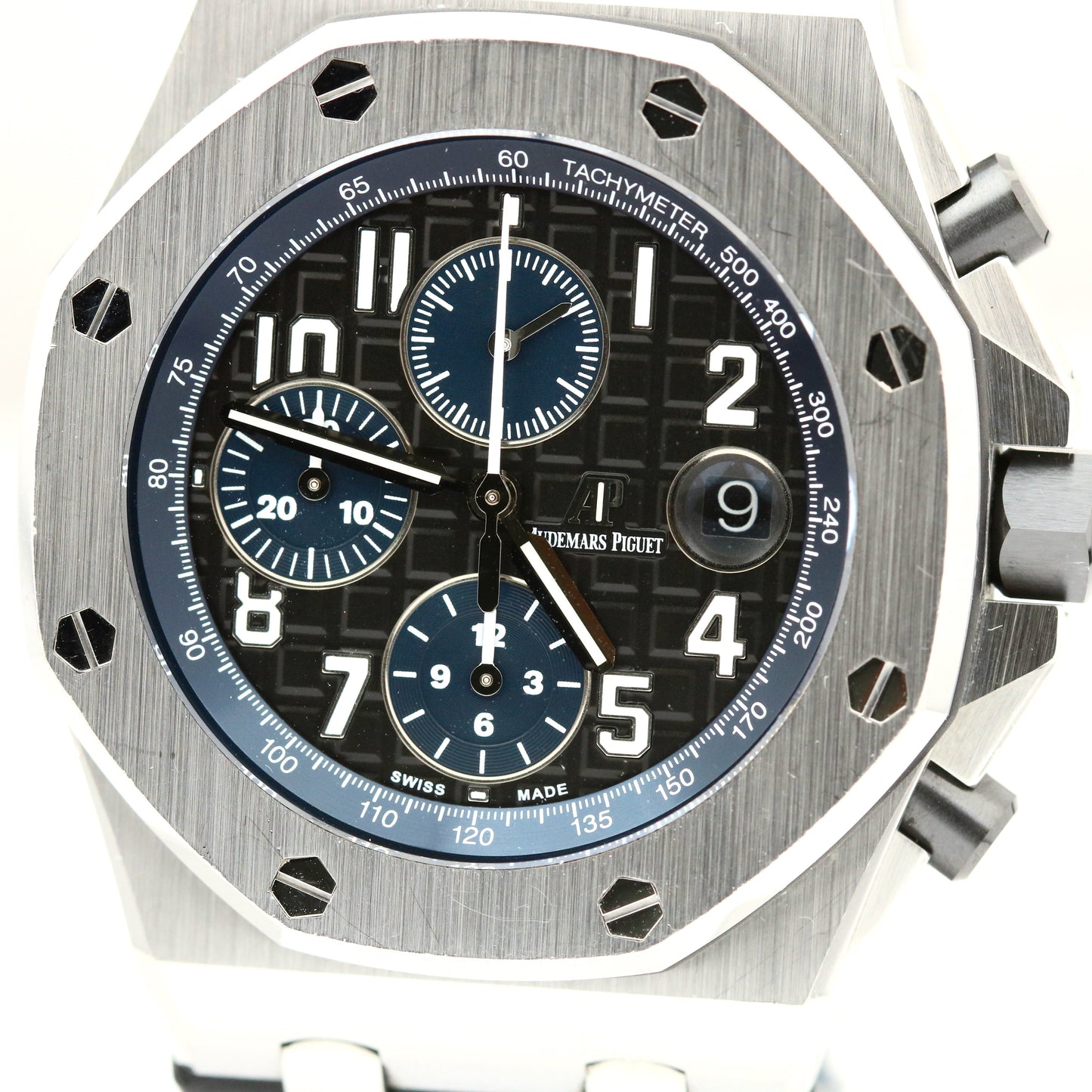 UNPOL. Audemars Piguet Royal Oak Offshore Black Leather 42mm Steel 26470ST Watch