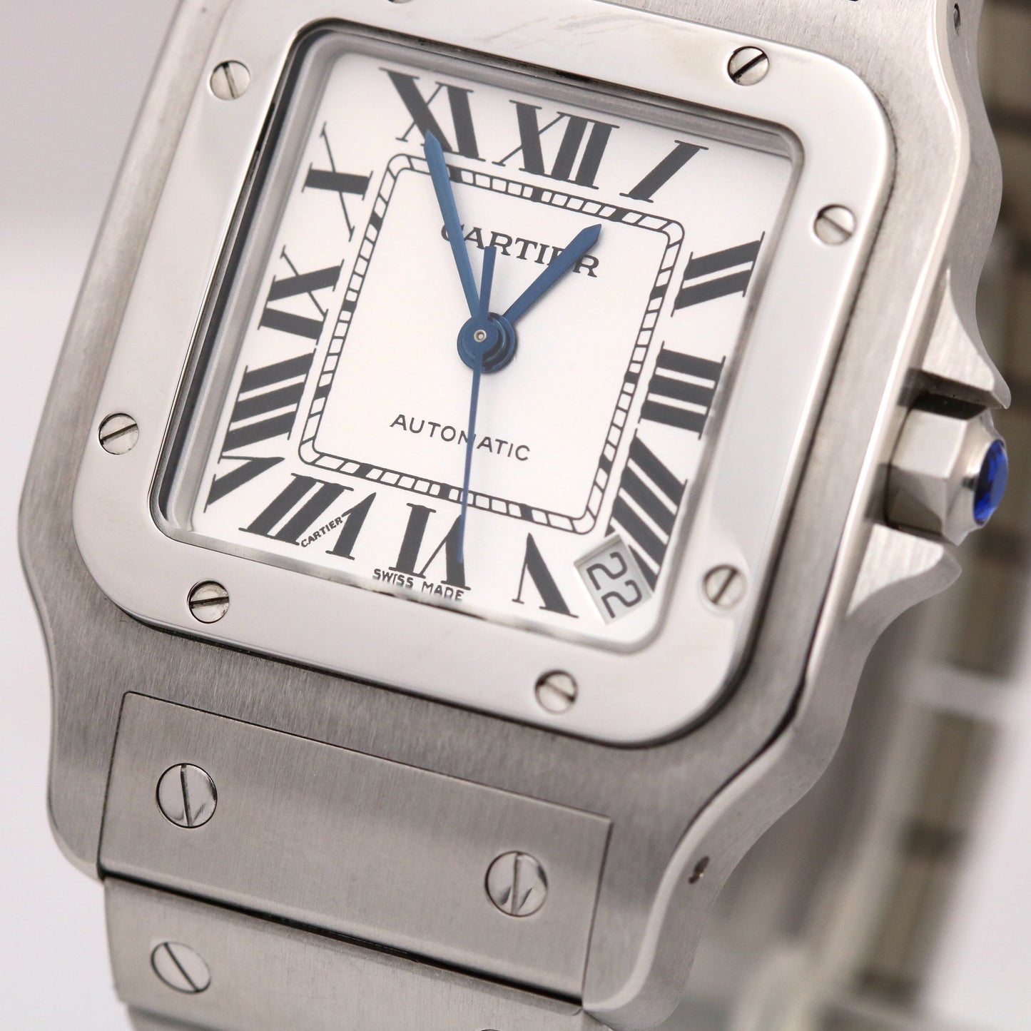 Cartier Santos Galbee XL Stainless 32mm White Roman Numeral Watch 2823 W20098D6