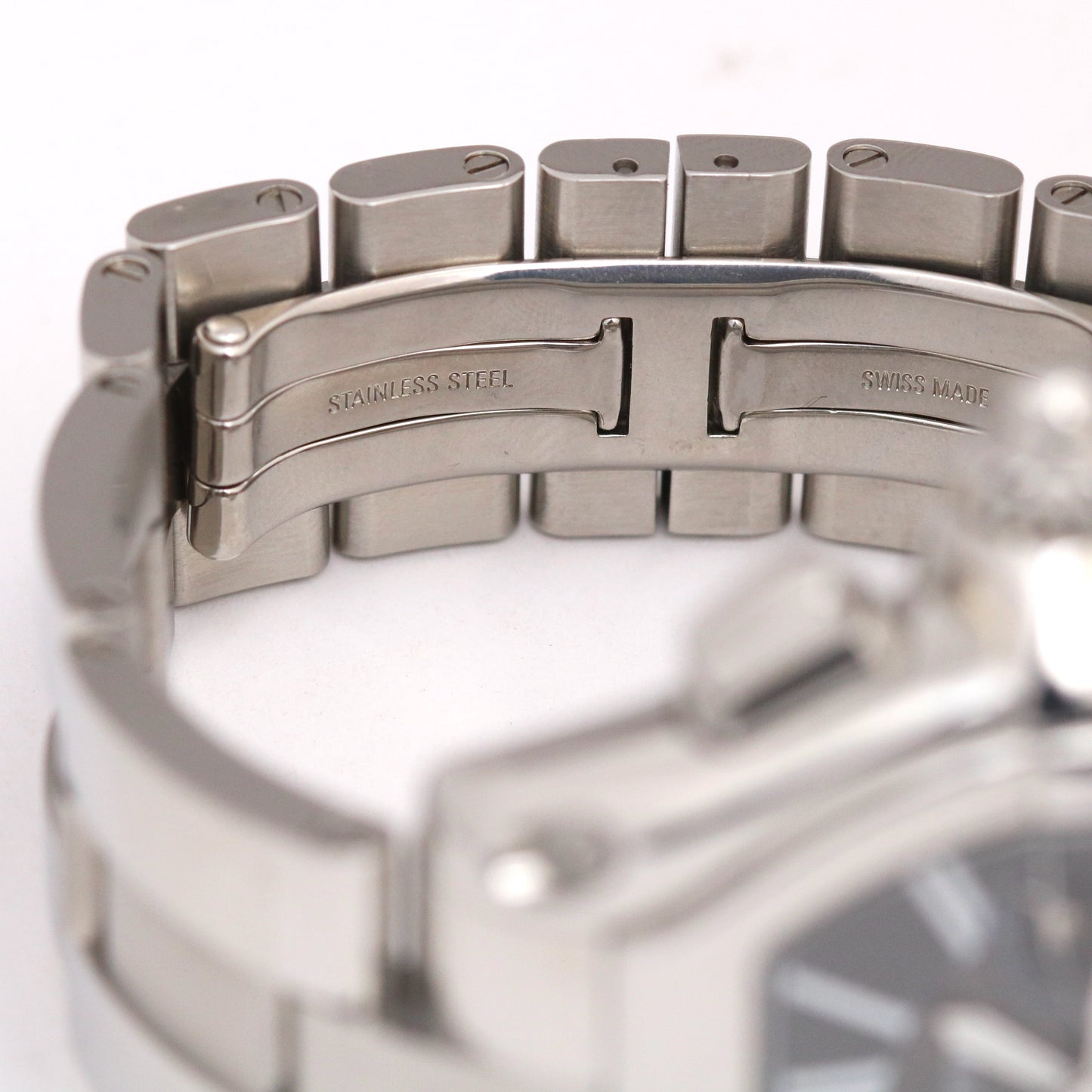 Cartier Roadster XL Stainless Steel BLACK Roman Chronograph Watch 2618 W62019X6