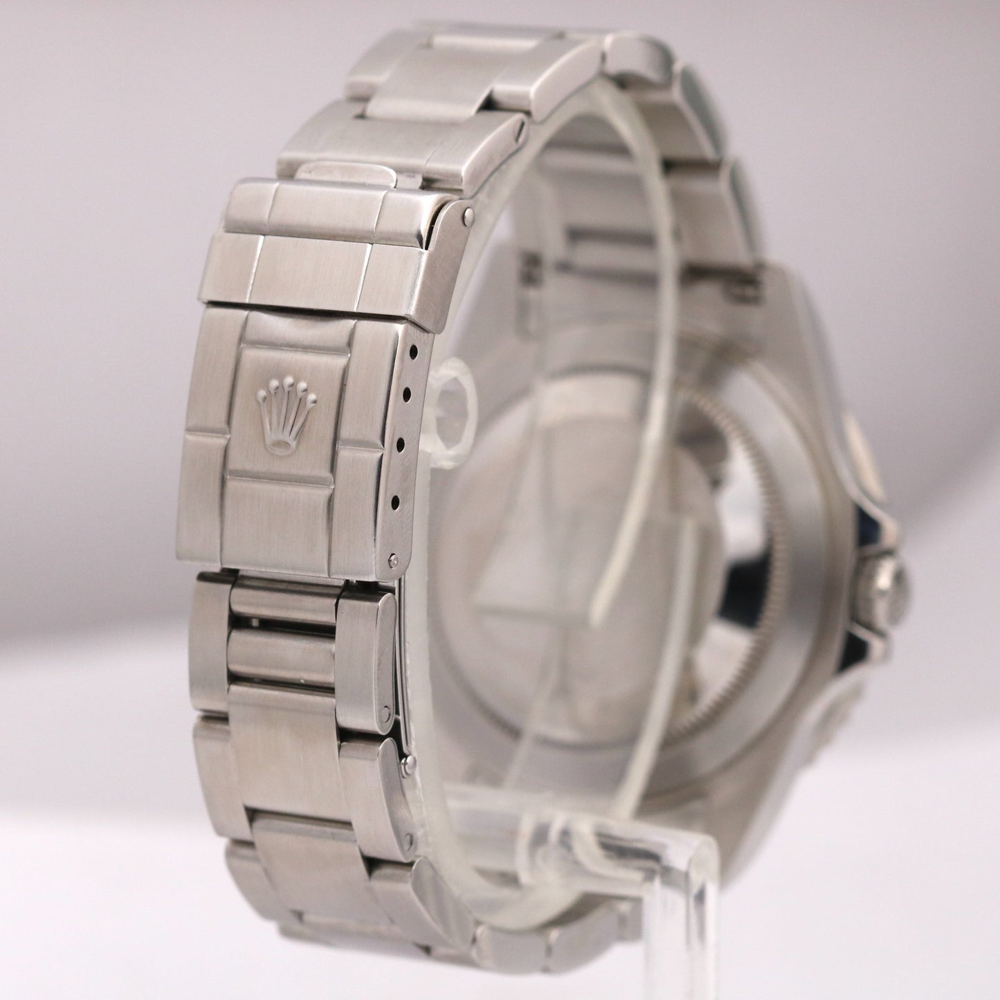 MINT Rolex GMT-Master II 40mm NO HOLES 16710 Black Red COKE Bezel Steel Watch