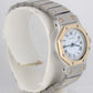 Cartier Santos Octagon Two Tone Stainless 18k Yellow Gold White 25mm 0907 Watch