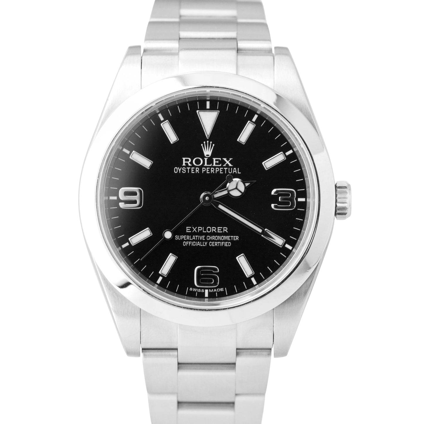 Rolex Explorer I Black 39mm Stainless Steel 3-6-9 Swiss Oyster Watch 214270