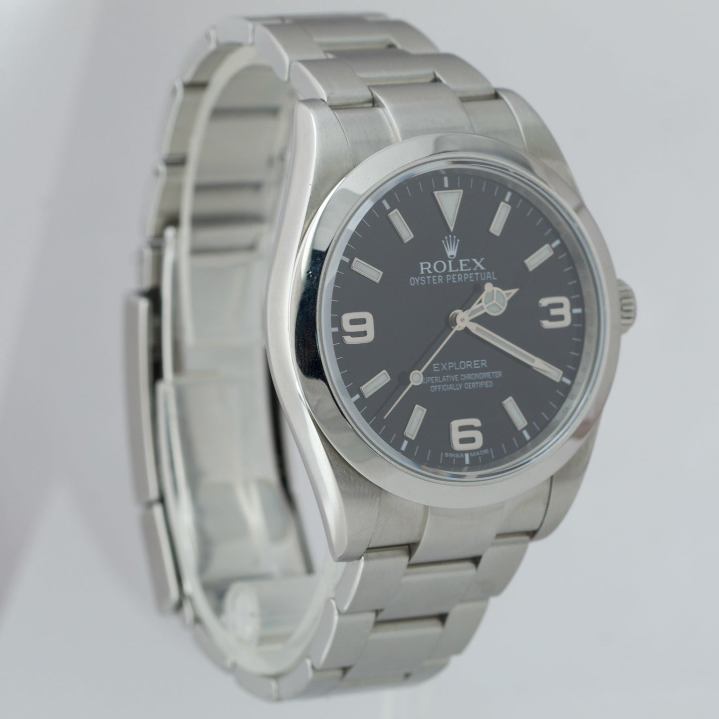 Rolex Explorer I Black 39mm Stainless Steel 3-6-9 Swiss Oyster Watch 214270