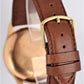 Vintage Suisse Chronograph 18k Yellow Gold Salmon Dial 36mm Brown Leather Watch