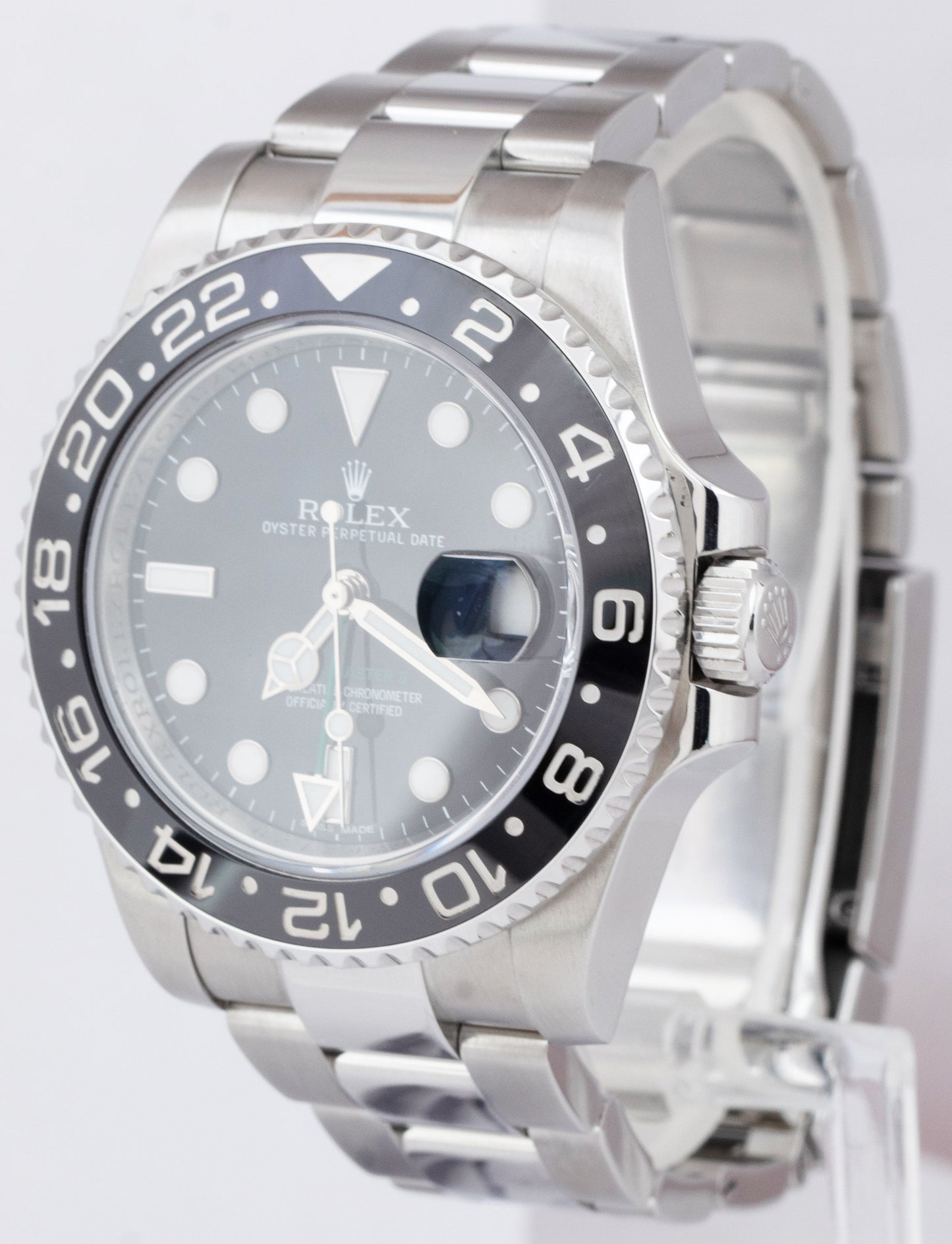 MINT Rolex GMT-Master II PAPERS Black 40mm Ceramic Steel Date Watch 116710 B+P