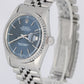 Vintage Rolex DateJust Stainless Steel Blue Dial 36mm Jubilee 16030 Watch