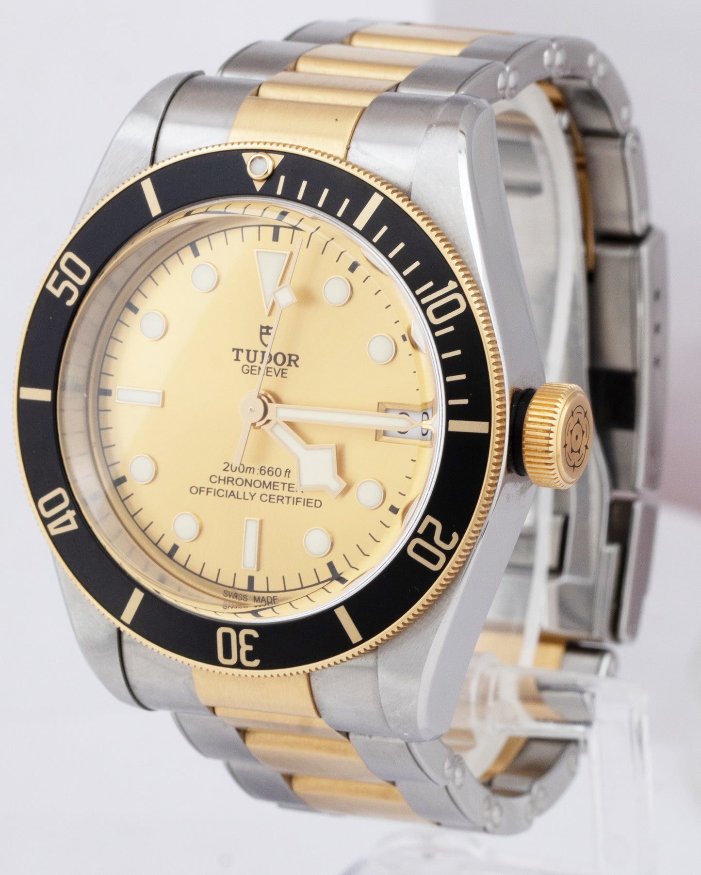 2018 Tudor Black Bay Heritage Two-Tone Gold Stainless Steel 41mm Watch 79733 N