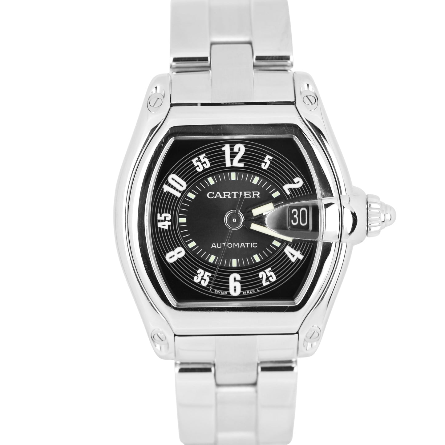 Cartier Roadster Automatic Black Dial 37mm Stainless Steel W62004V3 2510 Watch