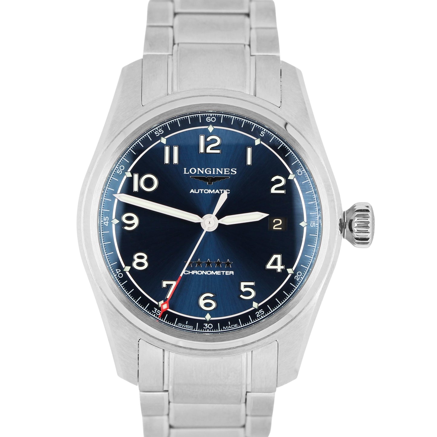 Longines Spirit Chronometer Blue Dial 40mm Stainless L3.810.4.93.6 Watch B&P