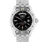 Breitling Galactic 44mm Stainless Steel Black Date Watch A45320 B&P