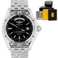 Breitling Galactic 44mm Stainless Steel Black Date Watch A45320 B&P