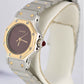 Cartier Santos Octagon Two Tone 18k Gold Stainless Burgundy 26mm 2966 Watch