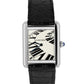 Cartier Tank Solo Stainless Steel Piano Dial 24mmX31mm Black Leather 3170 Watch