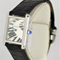 Cartier Tank Solo Stainless Steel Piano Dial 24mmX31mm Black Leather 3170 Watch