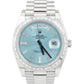 NEW Rolex Day-Date 40 President 40mm Platinum Glacier Blue BAGUETTE 228396 TBR