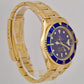 Rolex Submariner Date 18K Yellow Gold BLUE 40mm Automatic Dive 16618 Watch