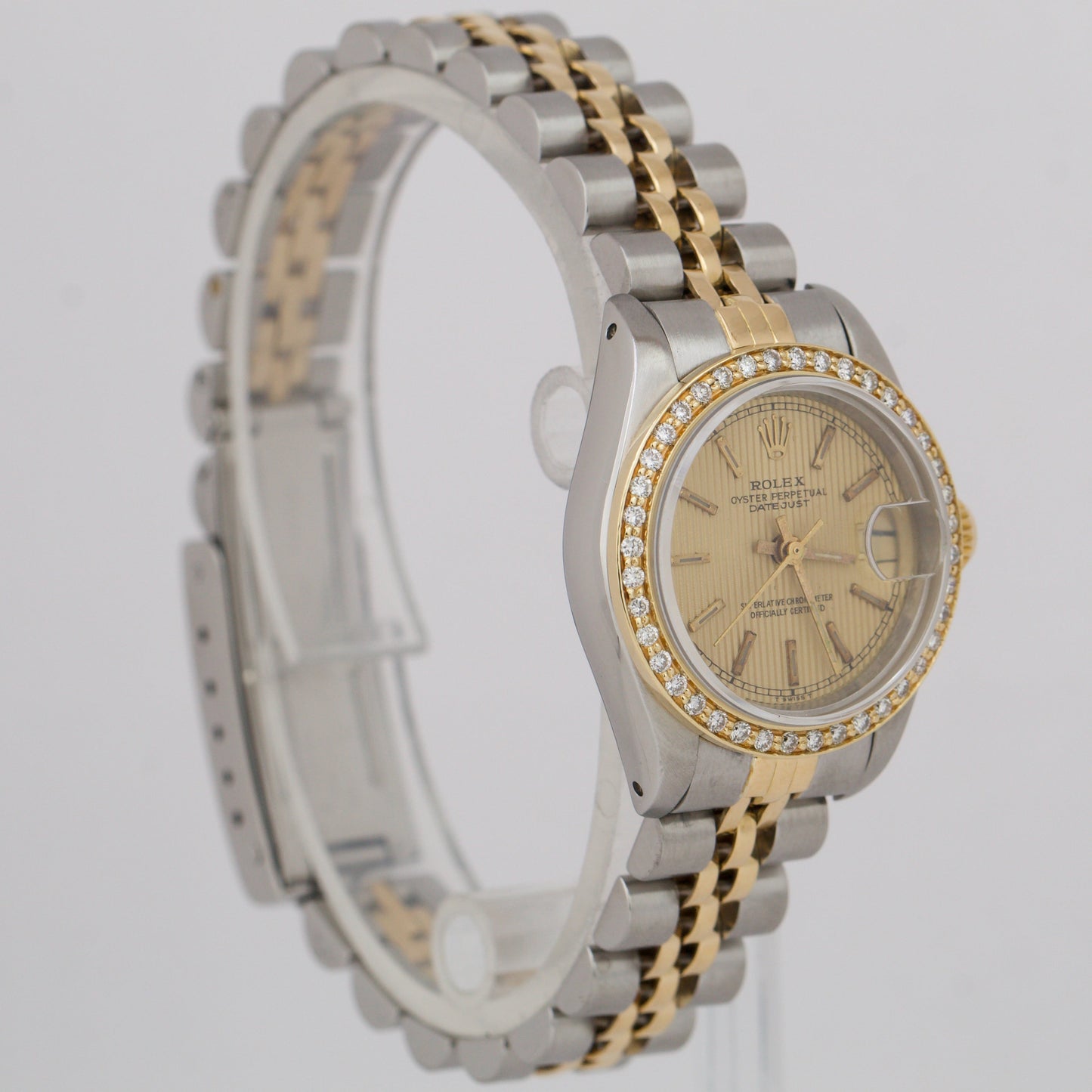 Rolex DateJust 26mm Two-Tone Gold DIAMOND Champagne TAPESTRY 69173 Jubilee Watch