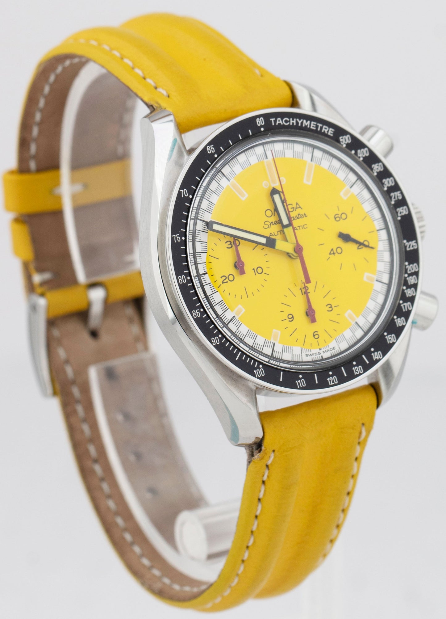 Omega Speedmaster Reduced Schumacher Yellow Stainless 39mm Watch 3810.12.40