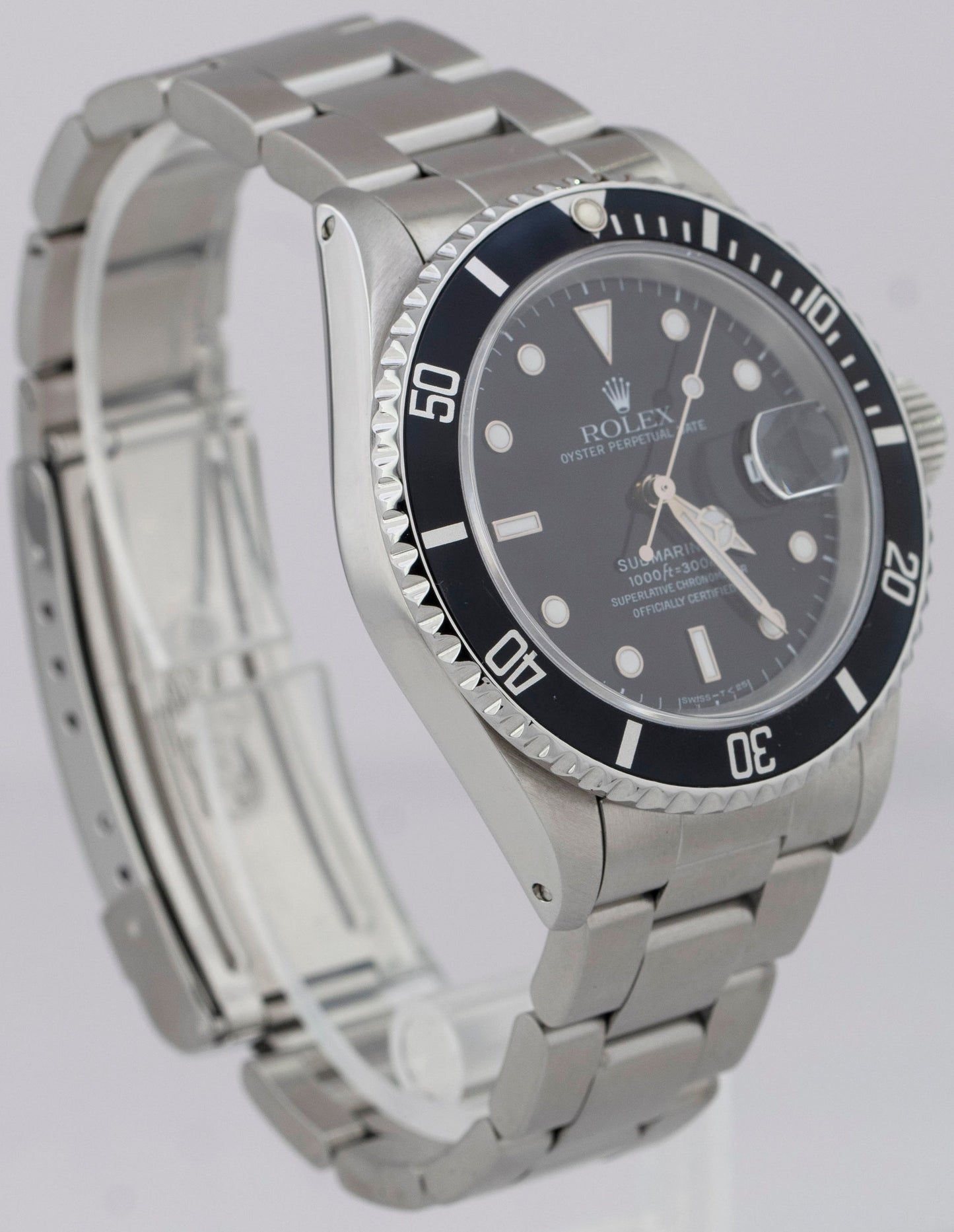 Rolex Submariner Date Stainless Steel Black Automatic Oyster Dive Watch 16610