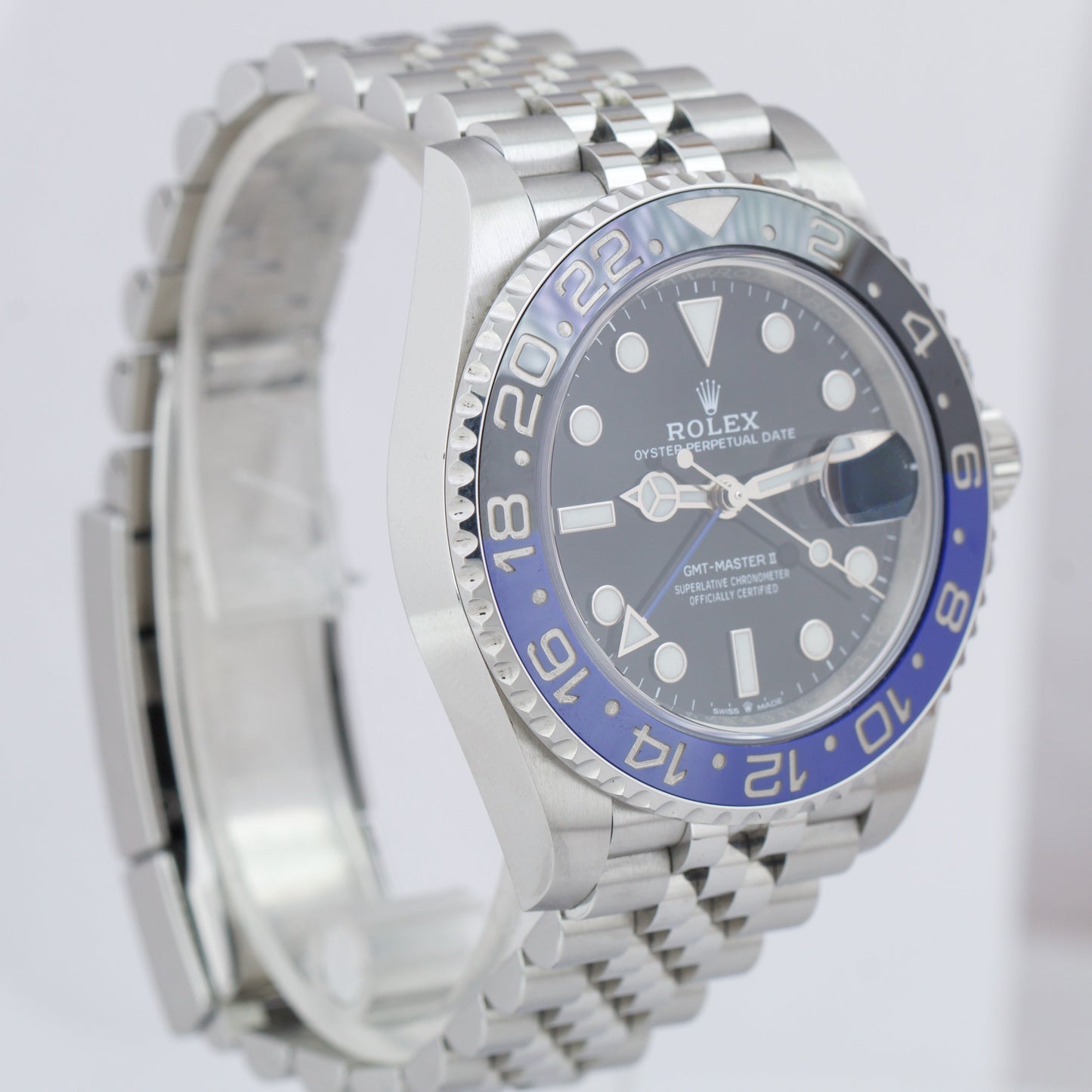 2020 Rolex GMT-Master II Batman Black Blue Jubilee 126710 BLNR 40mm Watch B+P