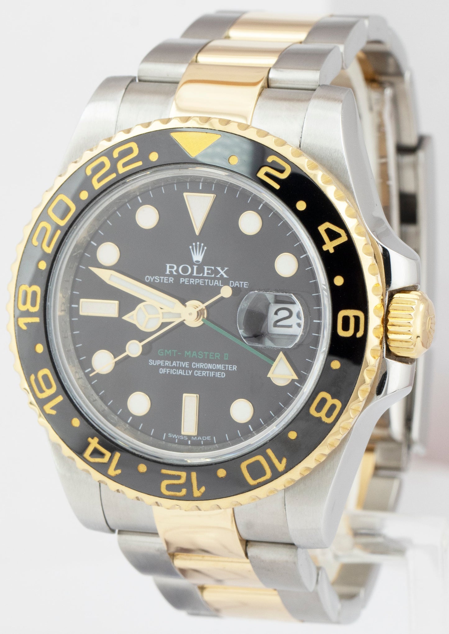 MINT Rolex GMT-Master II Ceramic Black Two-Tone 18K Gold Steel 40mm Watch 116713