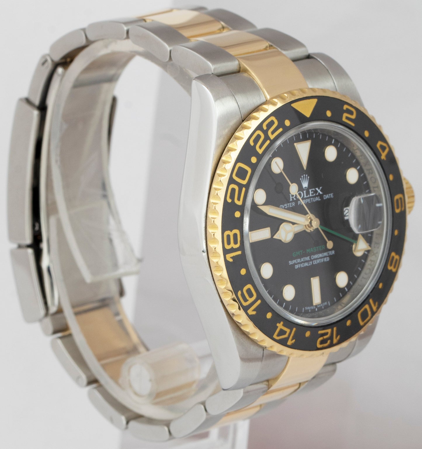 MINT Rolex GMT-Master II Ceramic Black Two-Tone 18K Gold Steel 40mm Watch 116713