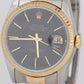 Rolex DateJust 36mm Black NO-HOLES CASE Yellow Gold Stainless Steel Watch 16233
