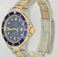 Rolex Submariner Date Two-Tone 18k Steel NO HOLES Blue 40mm 16613 LB Watch