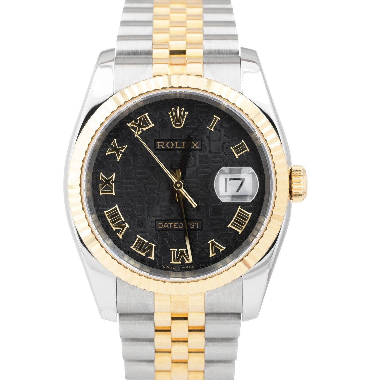 MINT Rolex DateJust 36mm 116233 Two-Tone 18K Gold Steel Black Computer Watch