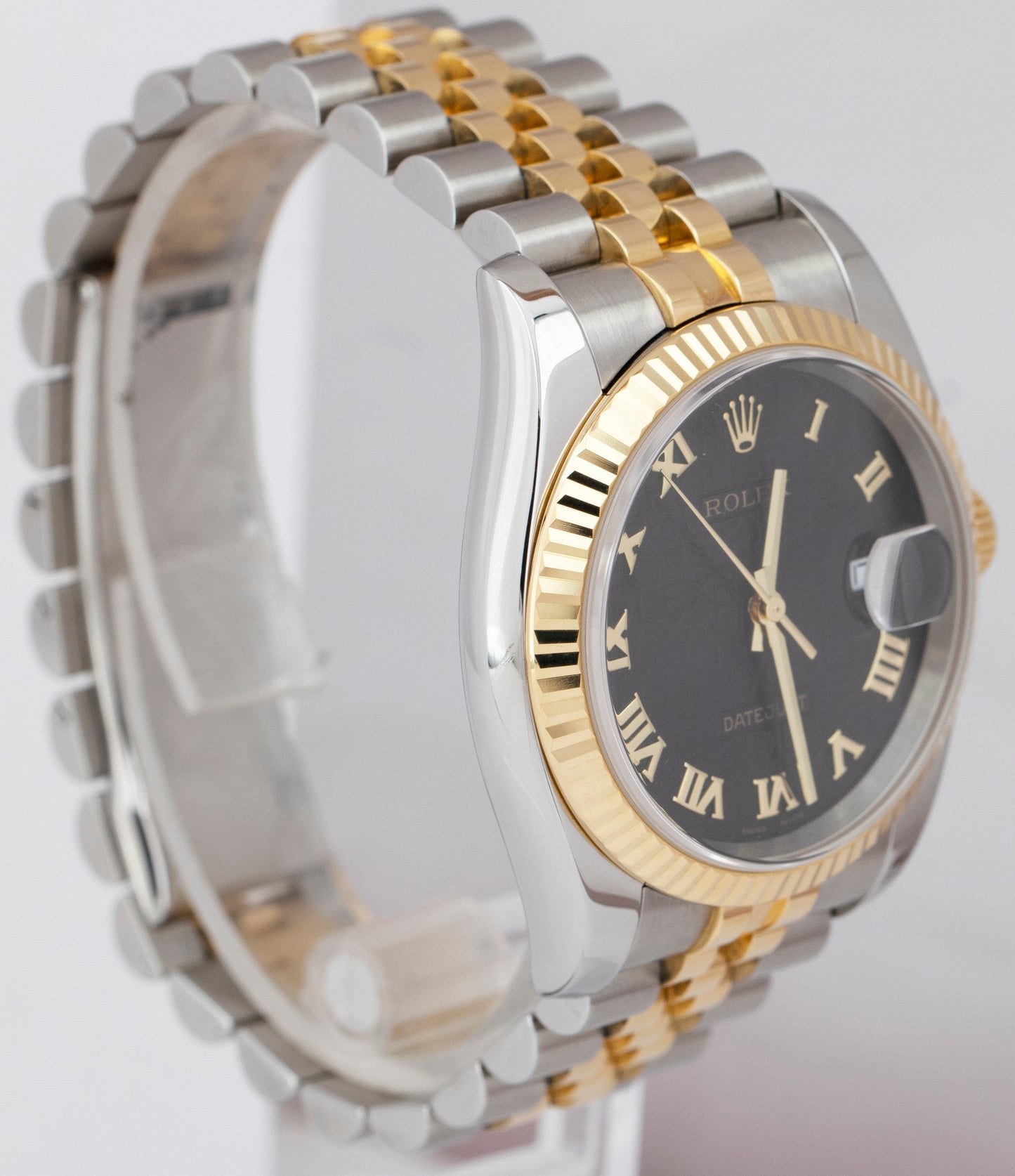 MINT Rolex DateJust 36mm 116233 Two-Tone 18K Gold Steel Black Computer Watch