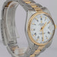 Rolex Oyster Perpetual Date 34mm White Two-Tone 18K Gold Steel Watch 15053