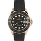 Rolex Yacht-Master 18k Rose Gold Oysterflex Black 37mm Automatic 268655 Watch